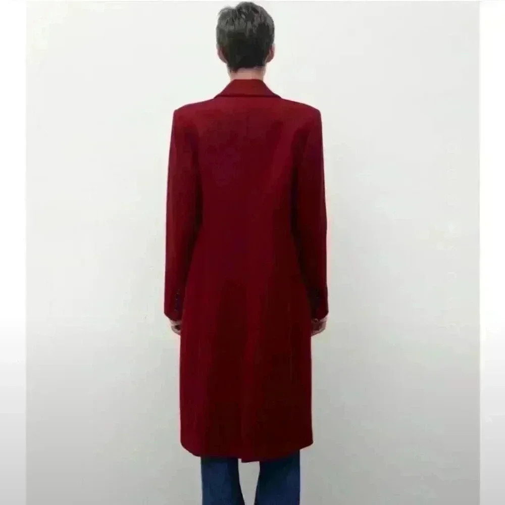 ✨SALE Zara Double Breasted Wool Blend Coat Manteco Size M - Picture 5 of 11